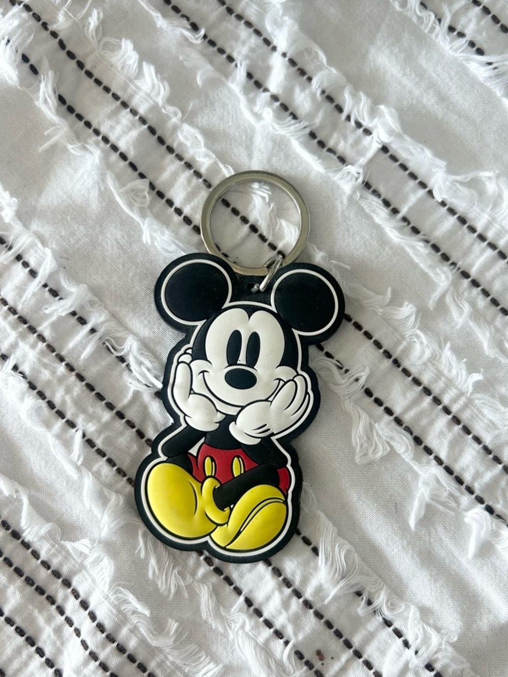 Cute Disney Mickey Mouse Rubber Keychain Black & White Jerry Leigh